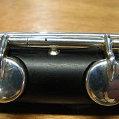 B-Foot, African Blackwood with Sterling SIlver keywork, Keycups are hand-made and soldered onto silver castings, Stainless steel rod-screws and blue steel needle springs, the Eb post is soldered onto the ferrul e which is held by locking screws