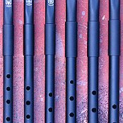 Low G, F, E, Eb, D and C Whistles, Black Anodised Aluminium, with Tuning Slides